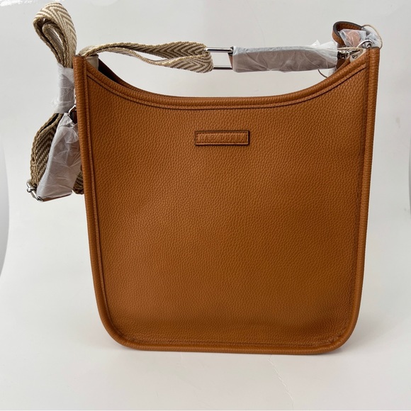 Rae Dunn Bags Rae Dunn Core Large Crossbody Brown Grained Bag Nwt